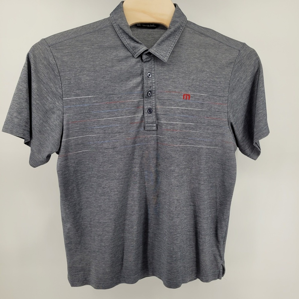 Travis Mathew Polo‎ Shirt Mens XL Gray Golf Casual Pima Cotton Blend Logo